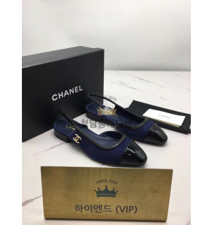 샤넬 슬링백 플랫 (컬러 네이비)