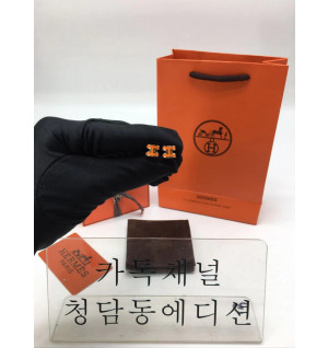 에르메스 H 귀걸이 (컬러 오렌지)