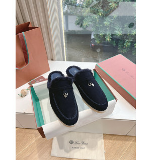 로로피아나 썸머워크 뮬 퍼 블로퍼 은장