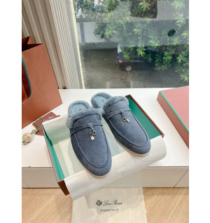 로로피아나 썸머워크 뮬 퍼 블로퍼 은장