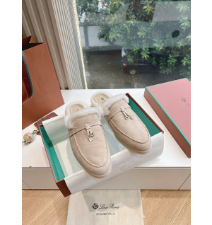 로로피아나 썸머워크 뮬 퍼 블로퍼 은장