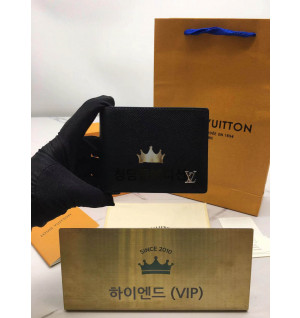 루이비통 멀티플 월릿 남자 반지갑 타이가 블랙
