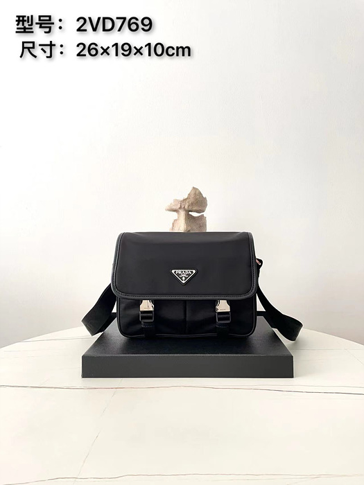 프라다 리나일론 및 사피아노 가죽 숄더백 2VD769
