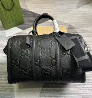 구찌 점보 GG 스몰 더플백 블랙 725282