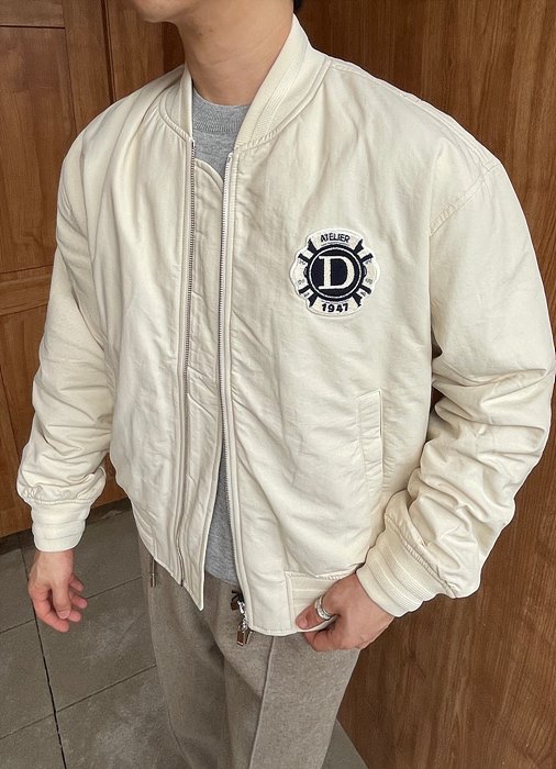 디올 아뜰리에 블루종 바시티 자켓 (컬러 아이보리, 그레이)