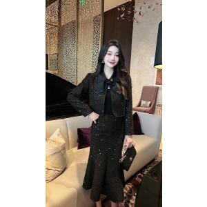 샤넬 스팽글 투피스