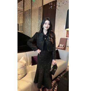 샤넬 스팽글 투피스