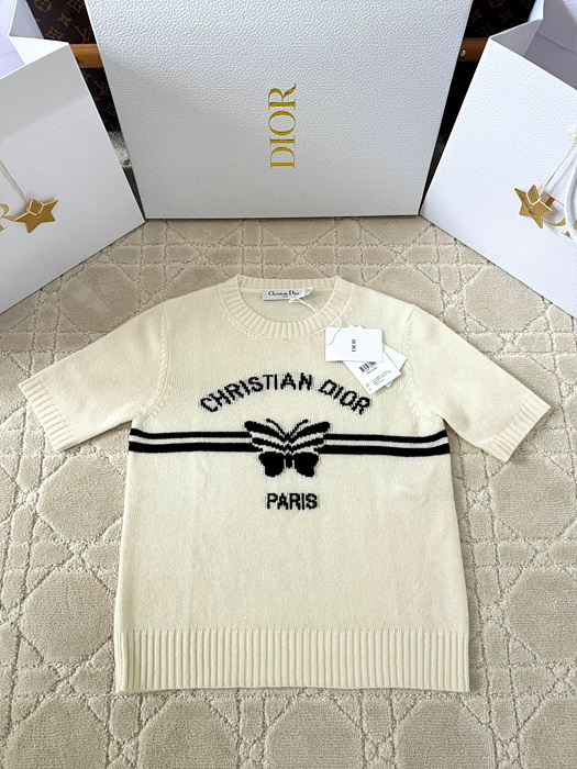 디올 캐시미어 스웨터 반팔