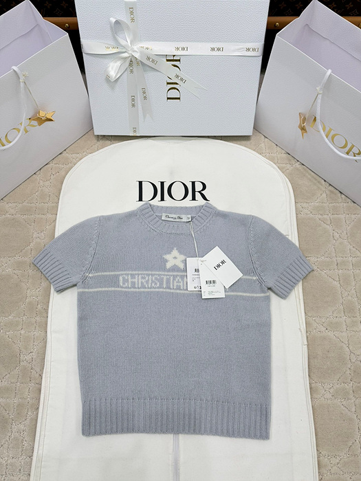디올 캐시미어 울 니트 반팔