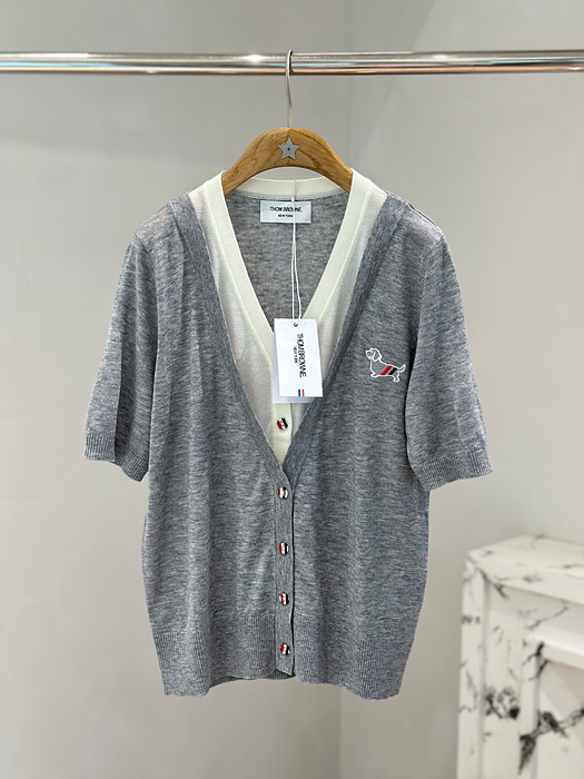 톰브라운 레이어드 헥터 반팔 가디건