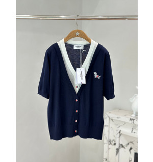 톰브라운 레이어드 헥터 반팔 가디건