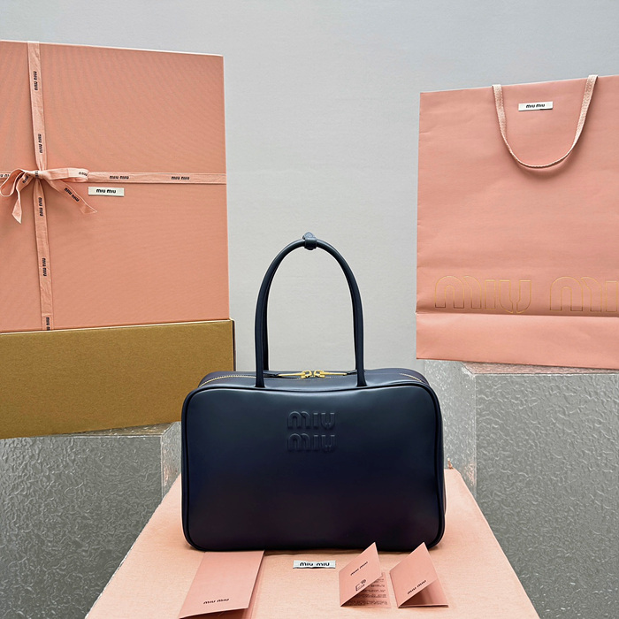 미우미우 가죽 보 백 라지