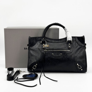 발렌시아가 르 시티 미디움 백 블랙 (은장)