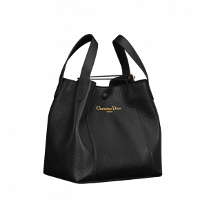 디올 SIGNATURE 미디엄 버킷백 블랙 그레인 카프스킨