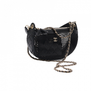 샤넬 25S 메시, 샤이니 램스킨 골드 톤 메탈 체인 미니백 AP4573