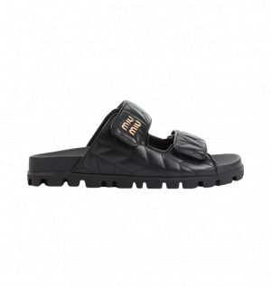 미우미우 나파 가죽 슬라이드 (컬러 블랙)