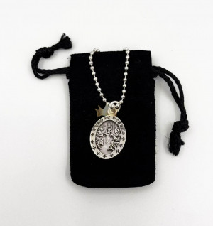 크롬하츠 엔젤 메달 펜던트 롤 체인 목걸이