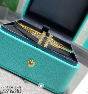 티파니 T와이어 팔찌 다이아 브레이슬릿 (컬러 옐로우골드)