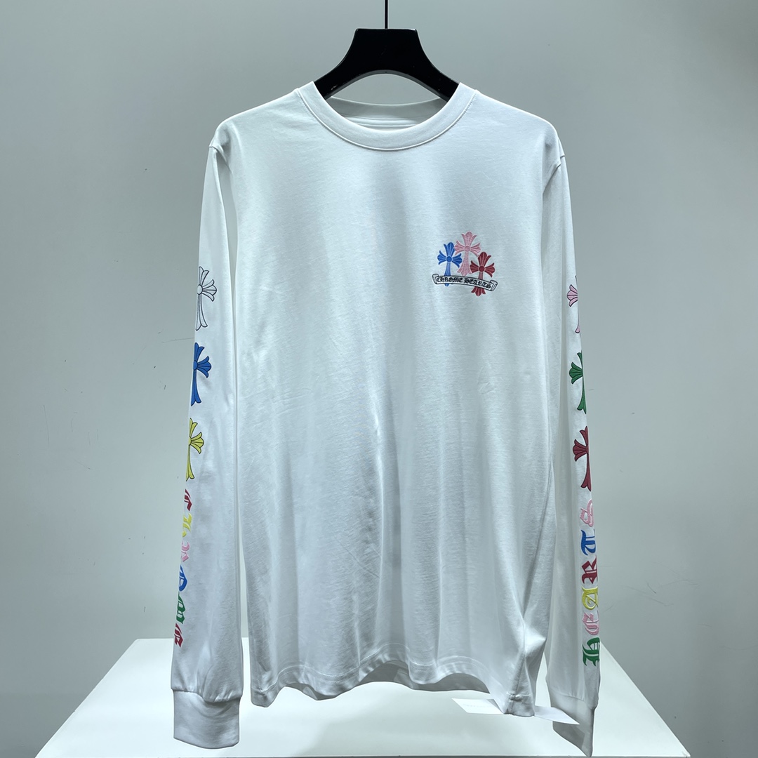 크롬하츠 멀티컬러 크로스 로고 롱 슬리브 (남녀공용)