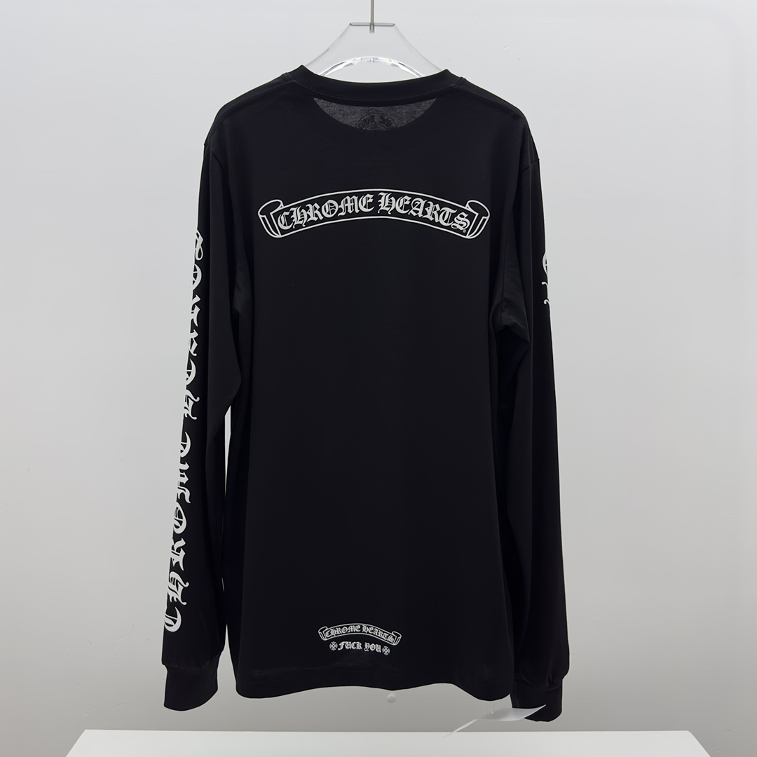 크롬하츠 스크립트 스크롤 로고 롱 슬리브 (남녀공용)