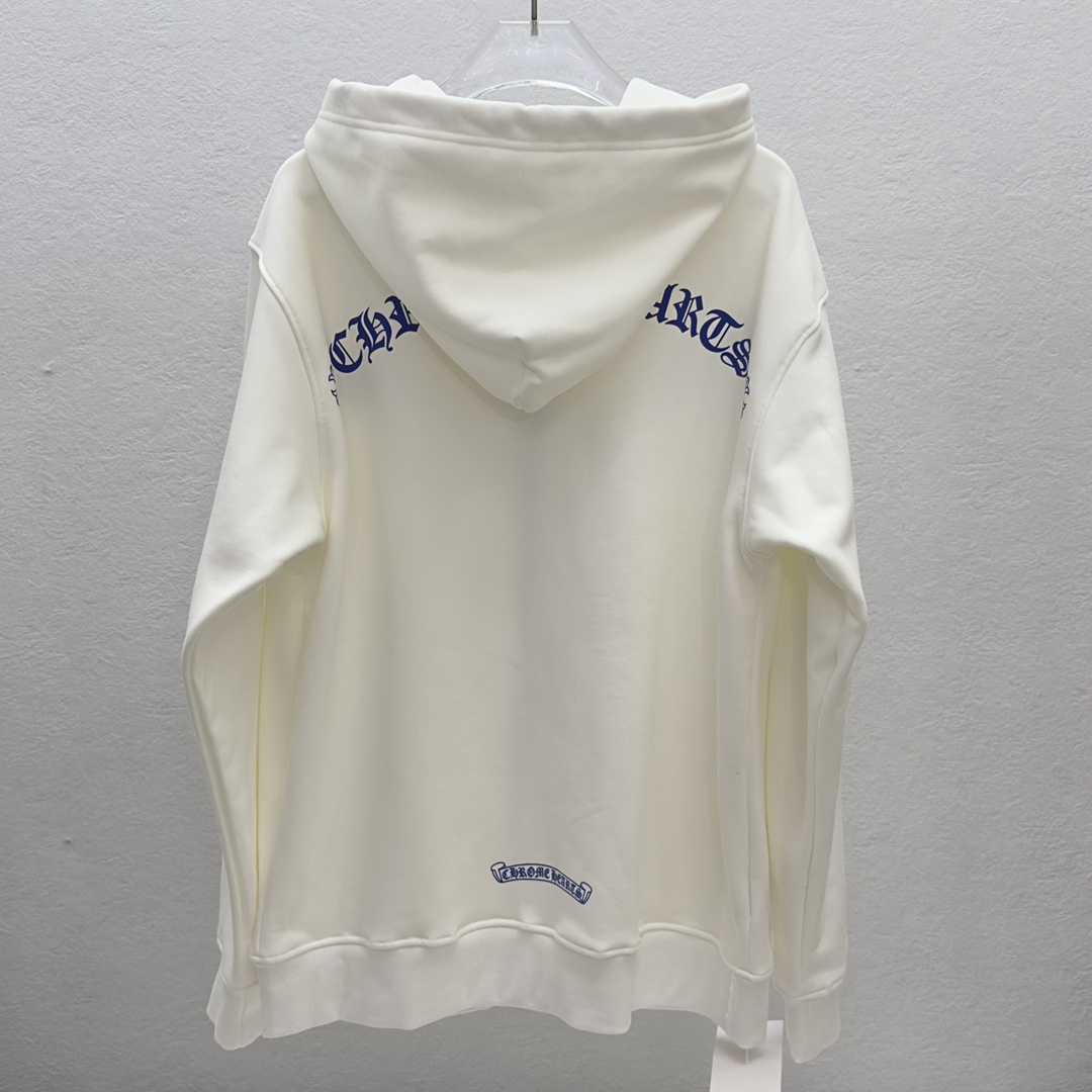 크롬하츠 롤링스톤즈 스크립트 블루 로고 후드집업 (남성용)