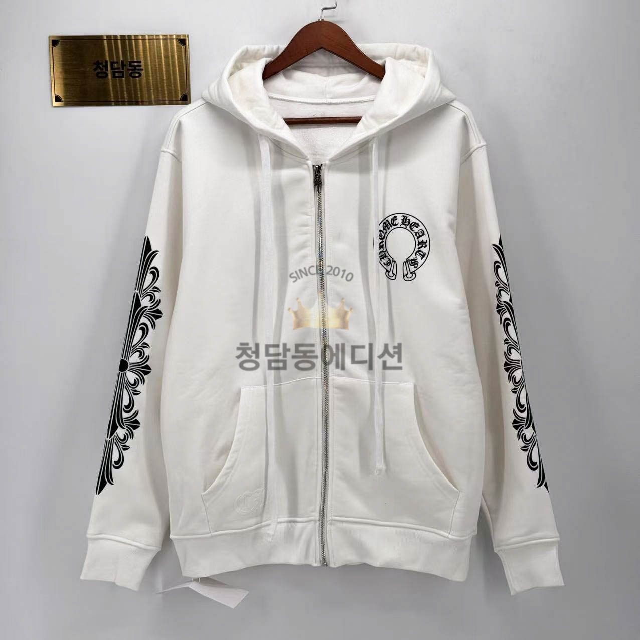 크롬하츠 홀스슈 플로랄 플리스 후드집업 (남성용)