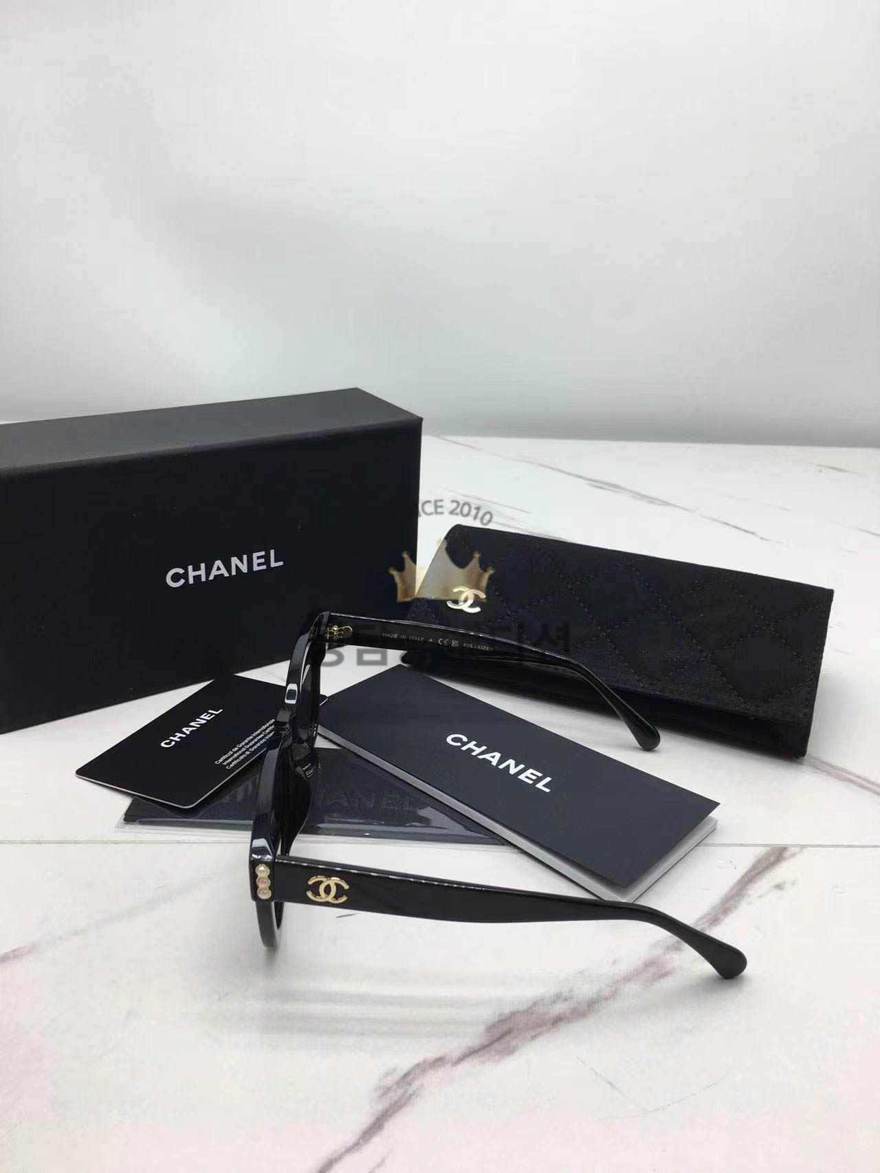 샤넬 트리플 펄 스퀘어 선글라스 CH5482H A71494 블랙