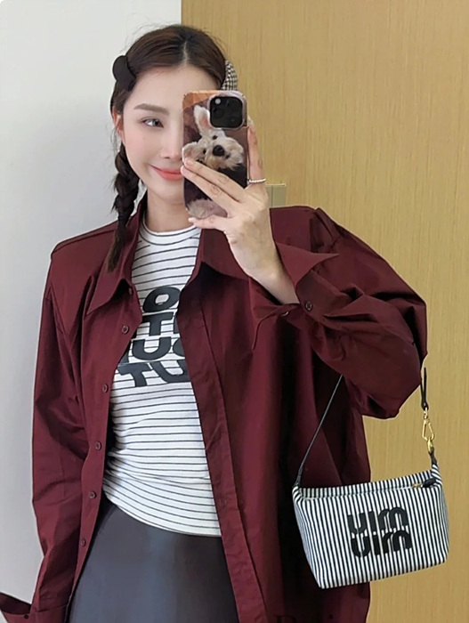 미우미우 스피릿 스트라이프 미니 백