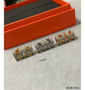 에르메스 팝아슈 귀걸이 (컬러 마론 글라쎄) (미니 팝 / 팝)