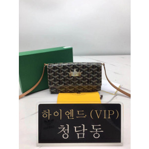 고야드 바렌 플랩 장지갑 (스트랩.ver) (컬러 블랙탄(브라운))