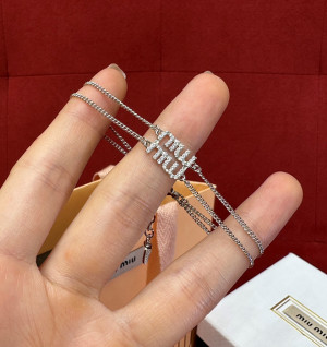 미우미우 크리스탈 메탈 브레이슬릿