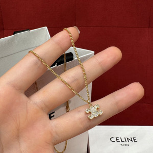 셀린느 트리오페 라인스톤 목걸이