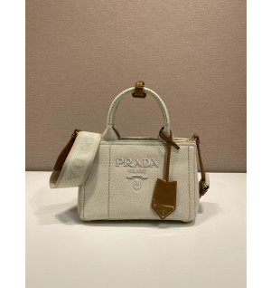 프라다 리넨 혼방 미니 핸드백