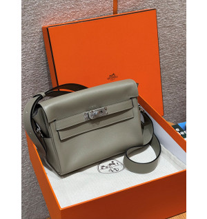 에르메스 켈리 메신저백 올수공 (컬러 그리 아스팔트) (Renewal ver.)