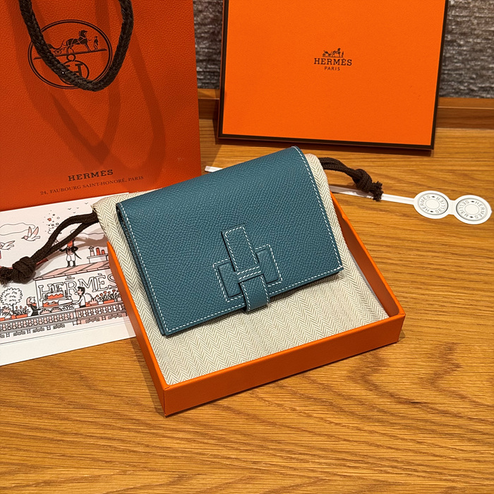 에르메스 뉴 H 파상 앱송 반지갑 올수공 (컬러 뉴 블루진)