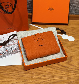 에르메스 뉴 H 파상 앱송 반지갑 올수공 (컬러 오렌지)