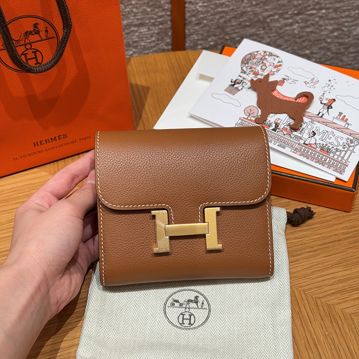 에르메스 콘스탄스 컴팩트 반지갑 올수공 (컬러 골드)