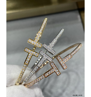 티파니 T와이어 팔찌 풀다이아 브레이슬릿 (3COLOR)