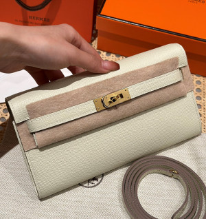 에르메스 켈리 투 고 미니백 앱송 (컬러 끄레 금장)