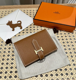 에르메스 베안 컴팩트 앱송 카드지갑 (컬러 에토프 / 골드) 내부포켓 버전