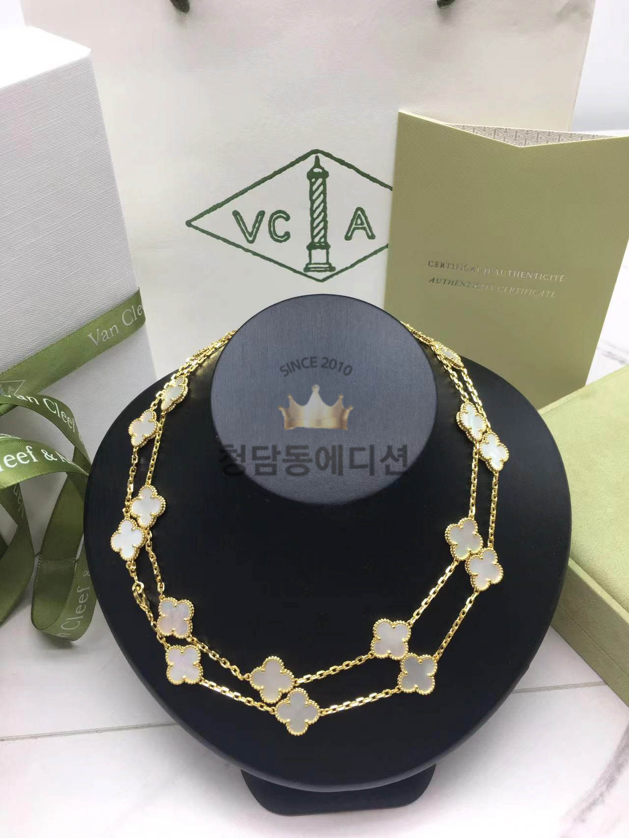 반클리프 빈티지 알함브라 롱 네크리스 옐로우골드