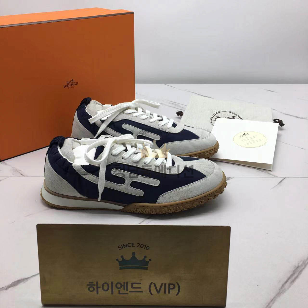 에르메스 제트 스니커즈 남성용 (handmade ver.) (컬러 네이비)