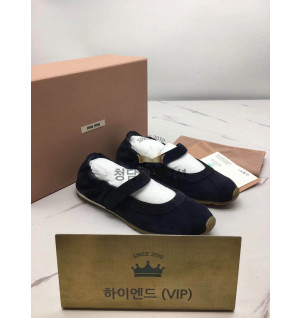 미우미우 플룸 발레리나 스니커즈 (컬러 네이비)