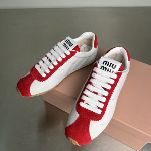 미우미우 플룸 스니커즈 (컬러 레드/화이트)