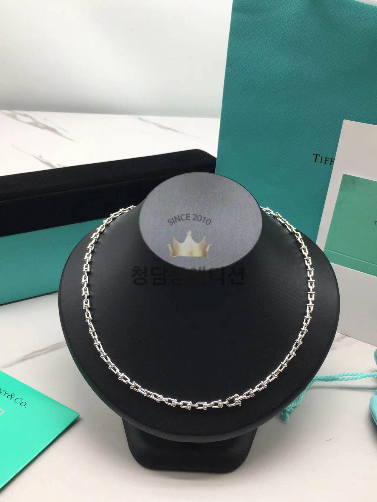 티파니 하드웨어 스몰 링크 네크리스 (3COLOR)