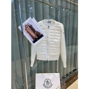 몽클레어 4포켓 패딩 니트 울 집업 가디건 (컬러 화이트, 블랙)