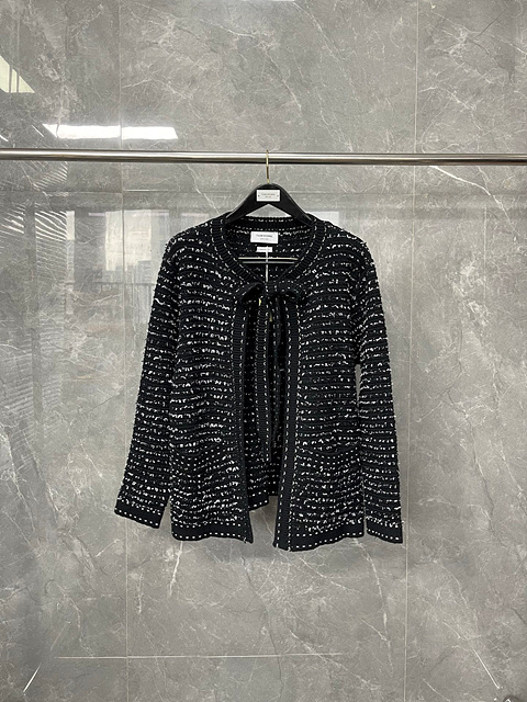 톰브라운 트위드 리본 가디건