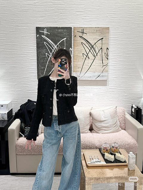 샤넬 블랙 클래식 트위드 자켓