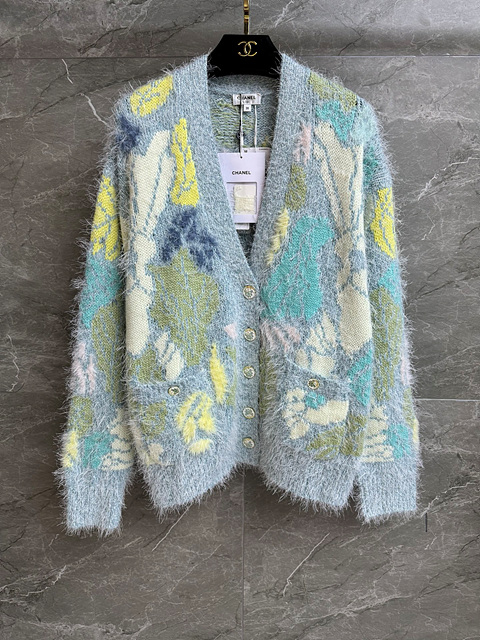 샤넬 플로럴 모헤어 니트 가디건