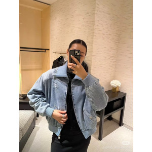 샤넬 하트 로고 데님 점퍼